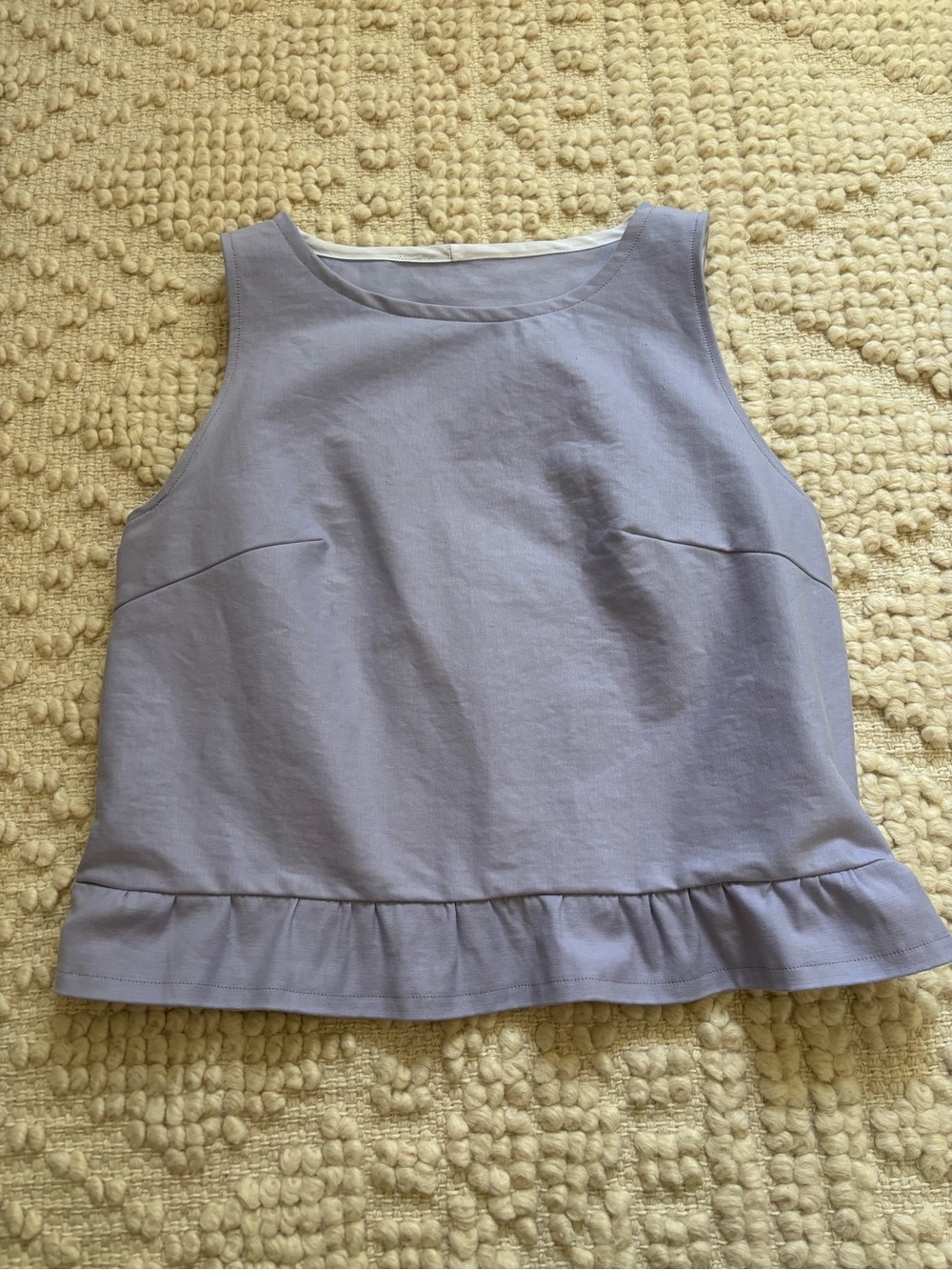 Handmade cotton Lavender Sleeveless Peplum Top